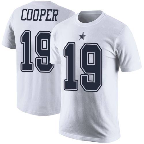 Men Dallas Cowboys White Amari Cooper Rush Pride Name and Number 19 Nike NFL T Shirt